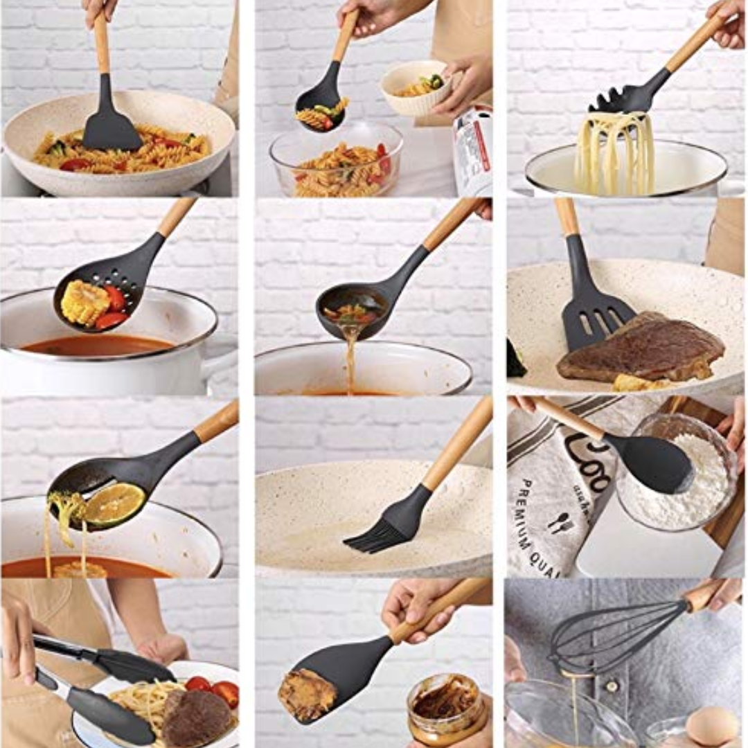 Set de 11 Utensilios para Cocina y Repostería de Silicona