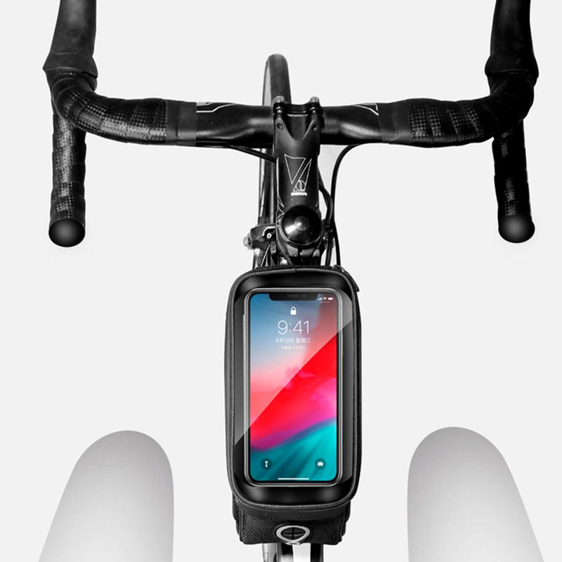 Estuche Negro Impermeable Rígido Porta Celular Bicicleta