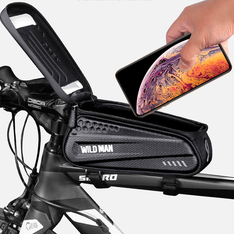Estuche Negro Impermeable Rígido Porta Celular Bicicleta