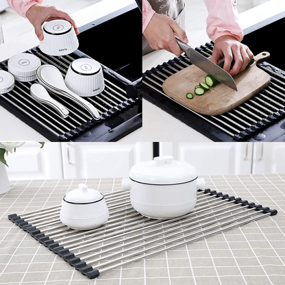 Set de 2 Escurridores de Rejilla Plegable para Platos