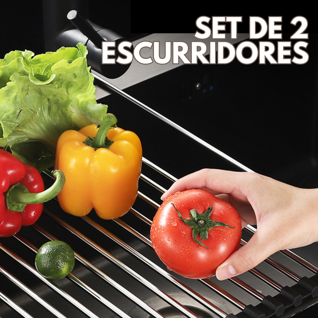 Set de 2 Escurridores de Rejilla Plegable para Platos
