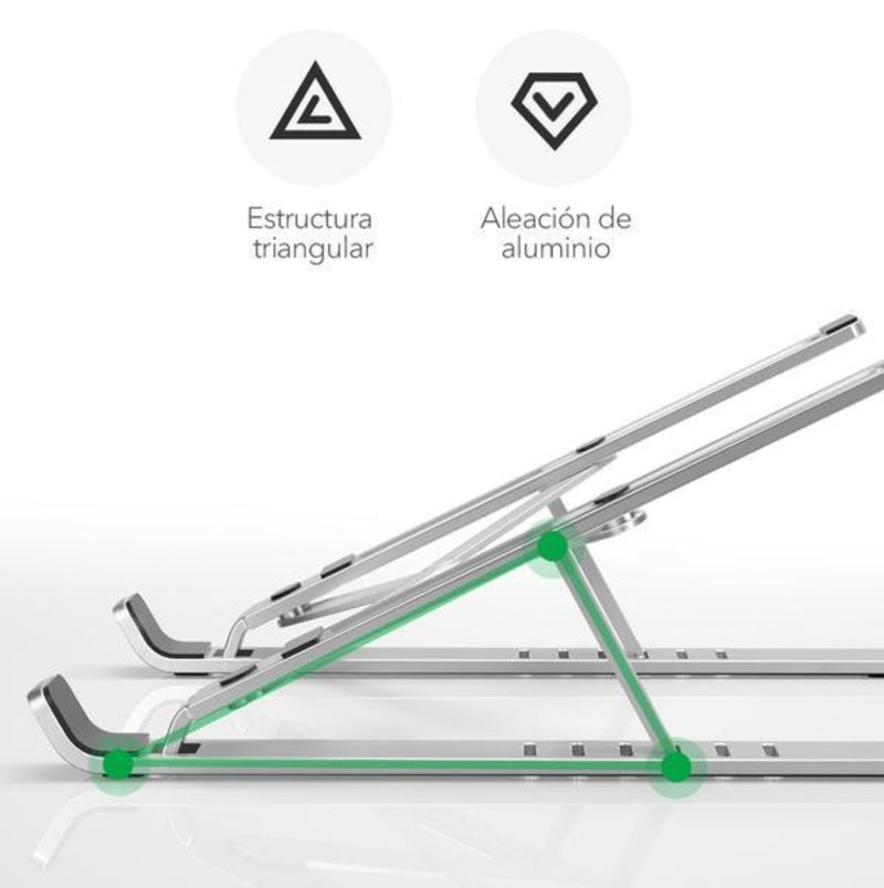 Soporte Plegable de Aluminio para Laptop Antideslizante Ajustable