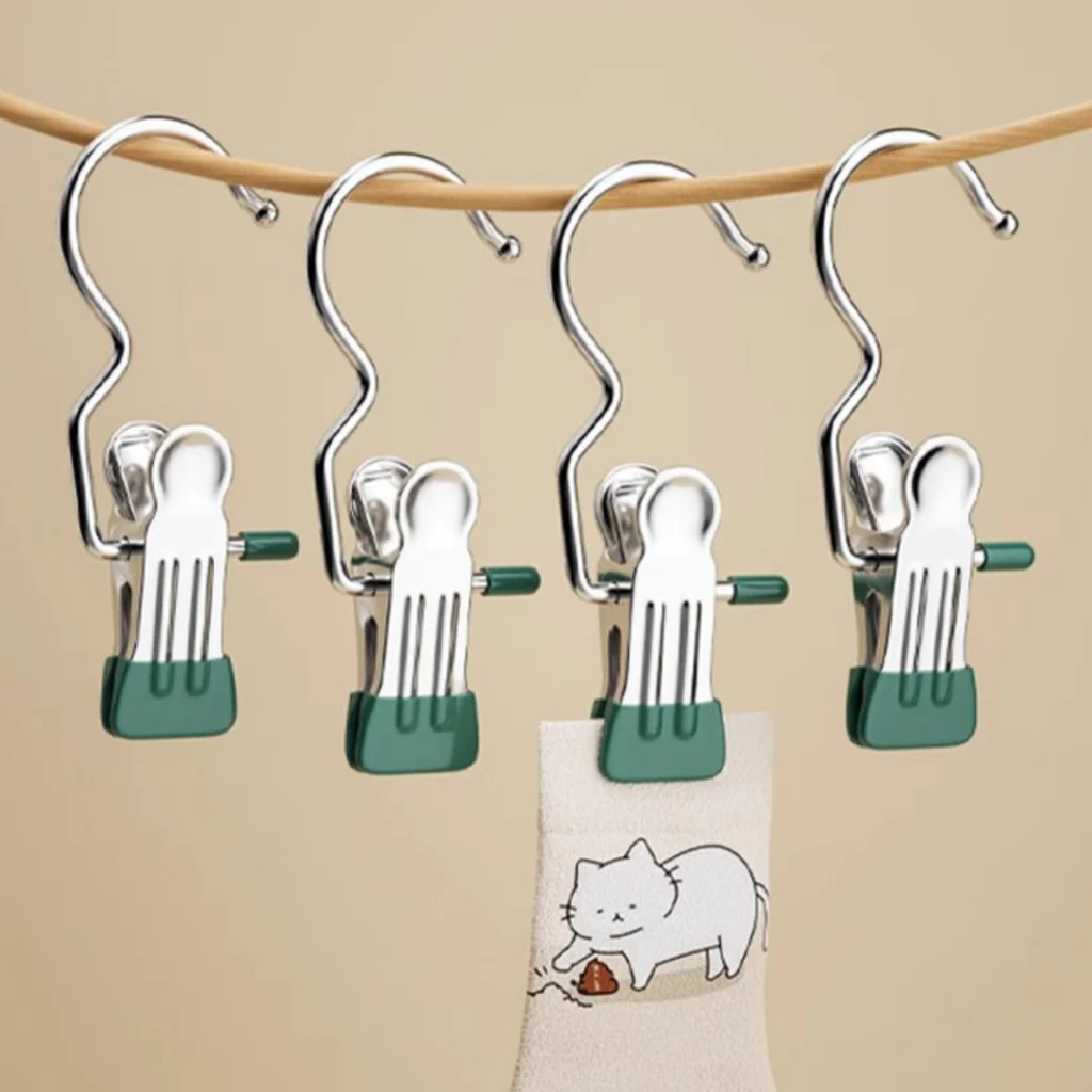 DISEÑO RESISTENTE, AGARRE PERFECTO. ¡DI ADIÓS A LSO DESORDENADOS ARMARIOS! – ClipHangerPro™- Set de 5 Ganchos Colgadores Multiusos en color Blanco