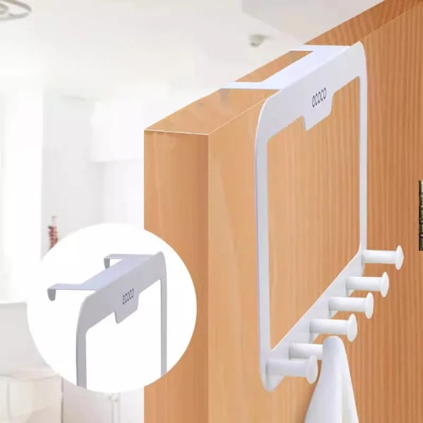EcoHook - Colgador multiusos de 6 ganchos sin perforaciones para puertas y armarios, imagen 4