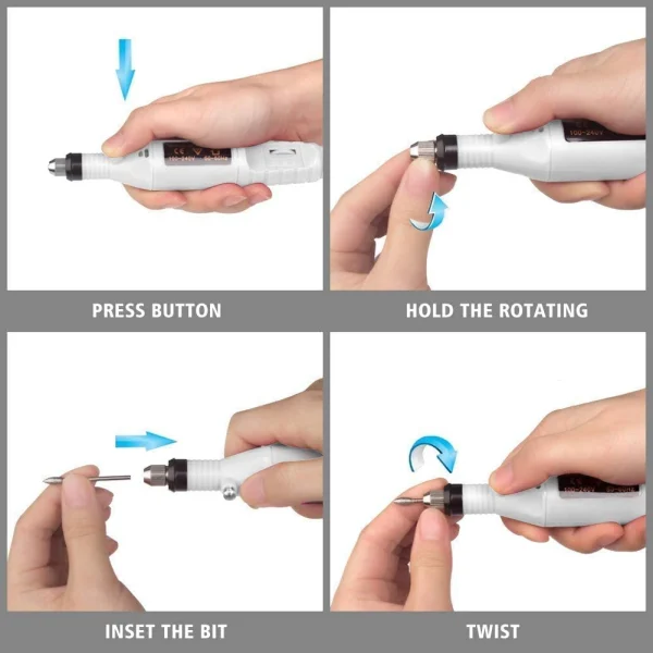 Kit de Manicura eléctrica para Uñas acrílicas con Cabezales, imagen 3