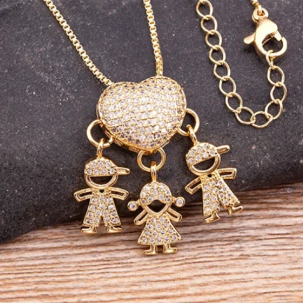 KidsHeart™ - Collar Elegante de Corazón con Dijes Hijos, imagen 11