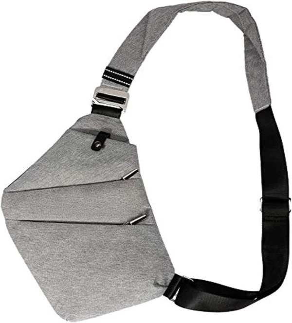 Mochila Personal Cruzada Antirrobo - Color Gris Claro, imagen 2