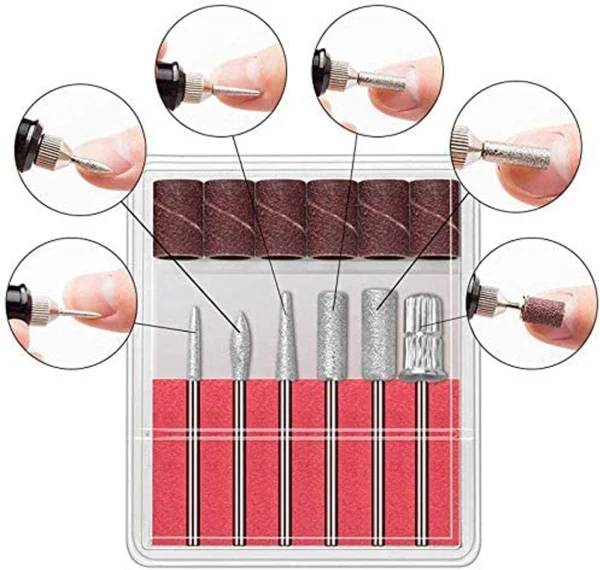 Kit de Manicura eléctrica para Uñas acrílicas con Cabezales, imagen 2