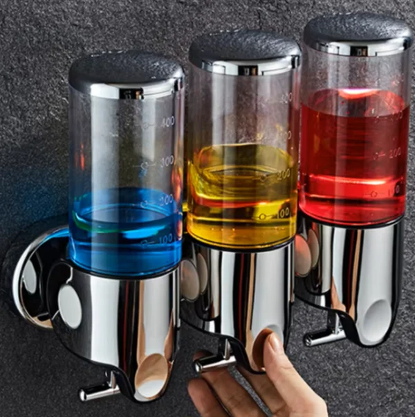 Soap Trinity Dispenser - Dispensador de gel de baño de tres cabezales con varilla de tracción en color Blanco, imagen 3