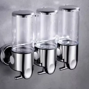 Soap Trinity Dispenser - Dispensador de gel de baño de tres cabezales con varilla de tracción en color Blanco