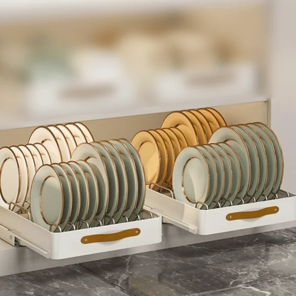 CabinRack™ - Organizador Deslizante para Platos y Tazones de Acero Inoxidable para Gabinetes, imagen 2
