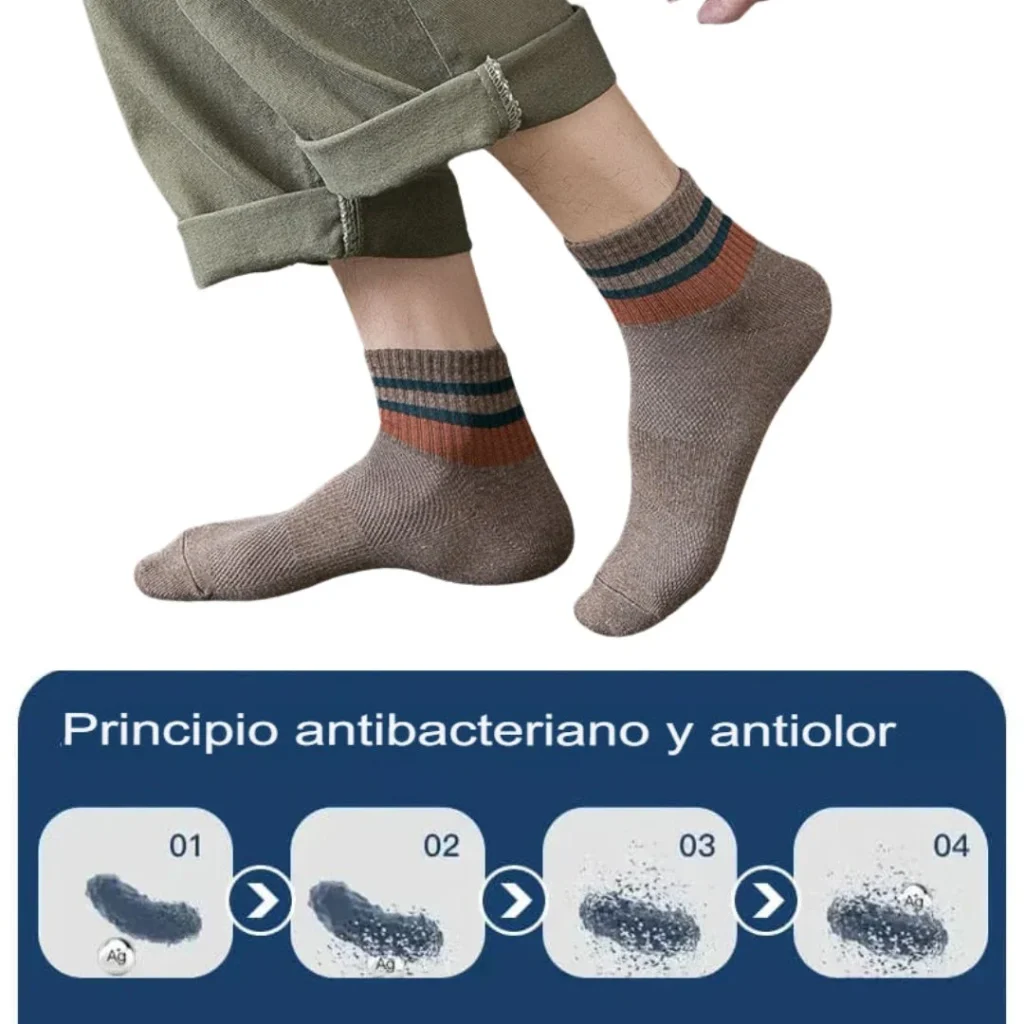 Pack de 10 Pares de Calcetines Earthline Desodorantes Antibacterianos Transpirables