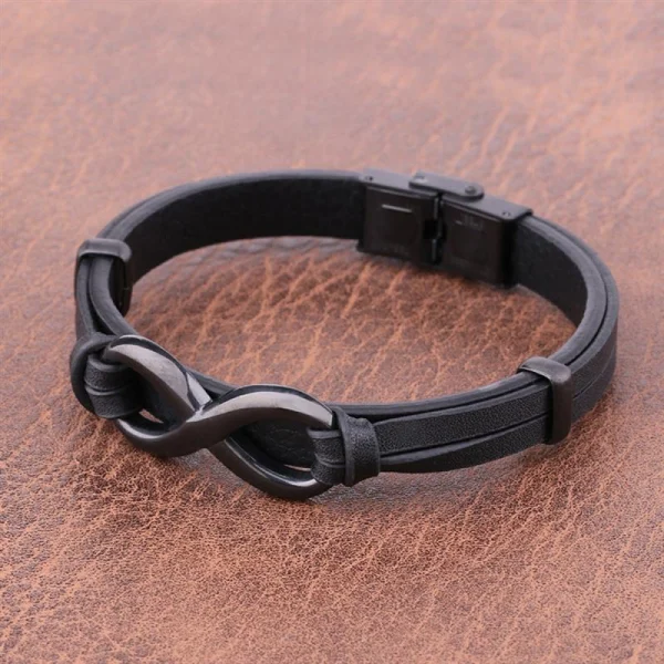 Pulsera Negra de Cuero de Infinito, imagen 2