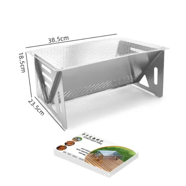 PortaGrill – Mini Parrilla de Acero Inoxidable: Compacta y Fácil de Limpiar, Ideal para Barbacoa al Aire Libre, imagen 3