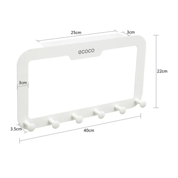 EcoHook - Colgador multiusos de 6 ganchos sin perforaciones para puertas y armarios, imagen 6