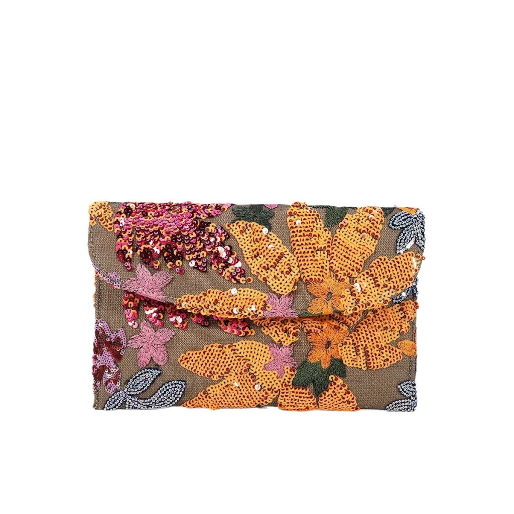 ¡EL BOLSO DE MANO PERFECTO! – BohoBloom™- Bolso de mano con bordado artesanal en lentejuelas, inspirado en un elegante diseño floral
