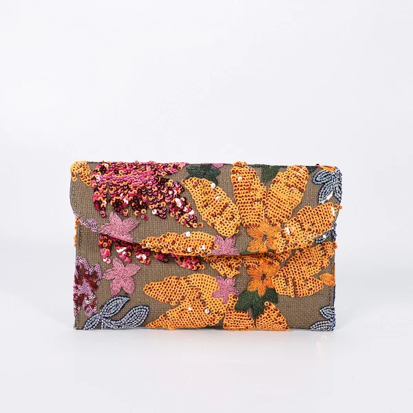 BohoBloom™- Bolso de mano con bordado artesanal en lentejuelas, inspirado en un elegante diseño floral, imagen 2