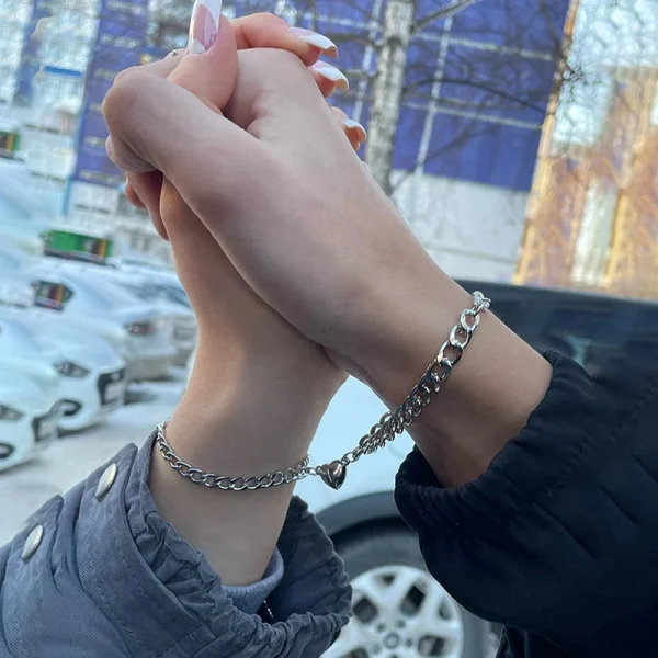 Set de pulseras magnéticas de corazón para parejas, imagen 6