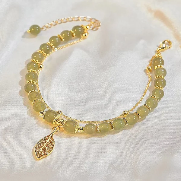 Pulsera de Jade con Hoja de Oro, imagen 4
