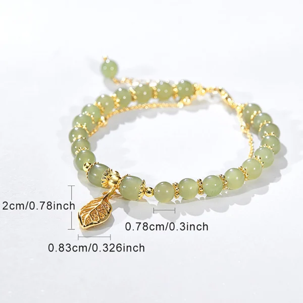 Pulsera de Jade con Hoja de Oro, imagen 5