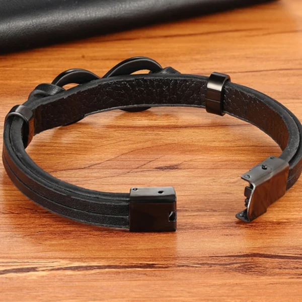 Pulsera Negra de Cuero de Infinito, imagen 5