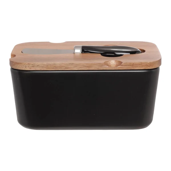 ButterSeal™ - Caja de Mantequilla de Cerámica Rectangular con Cuchillo Sellado para Conservar Queso y Mantequilla, imagen 2