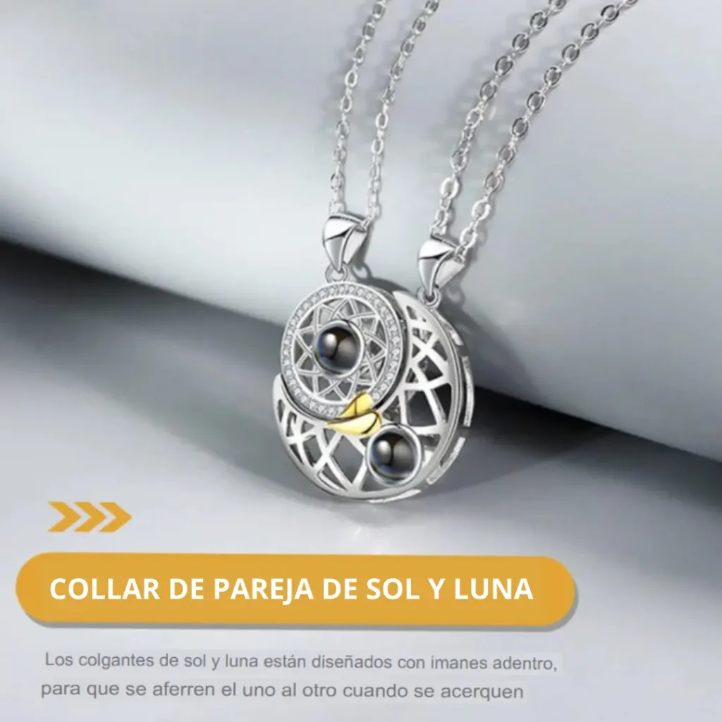 ¡EL COLLAR PERFECTO PARA PAREJAS! – Collar De Proyección De Pareja De Sol Y Luna