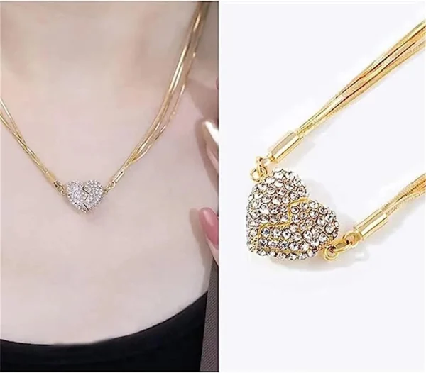 DiamondHeart™ - Collar Dorado Mágnetico de Corazón Elegante, imagen 4