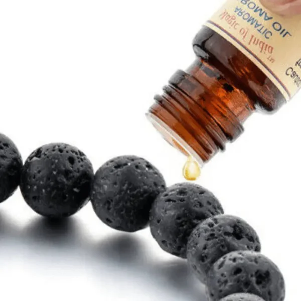 Pulsera Elástica de Lava Negra y 7 Chakras, imagen 2