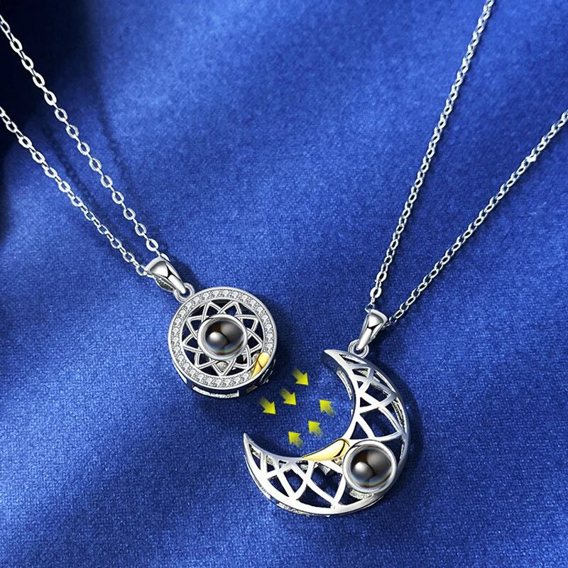 Pack de Collares Sol y Luna – Collar De Proyección De Pareja De Sol Y Luna