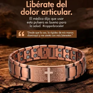 Crucis+ Pulsera Magnética de Cobre de Alivio y Bienestar Espiritual