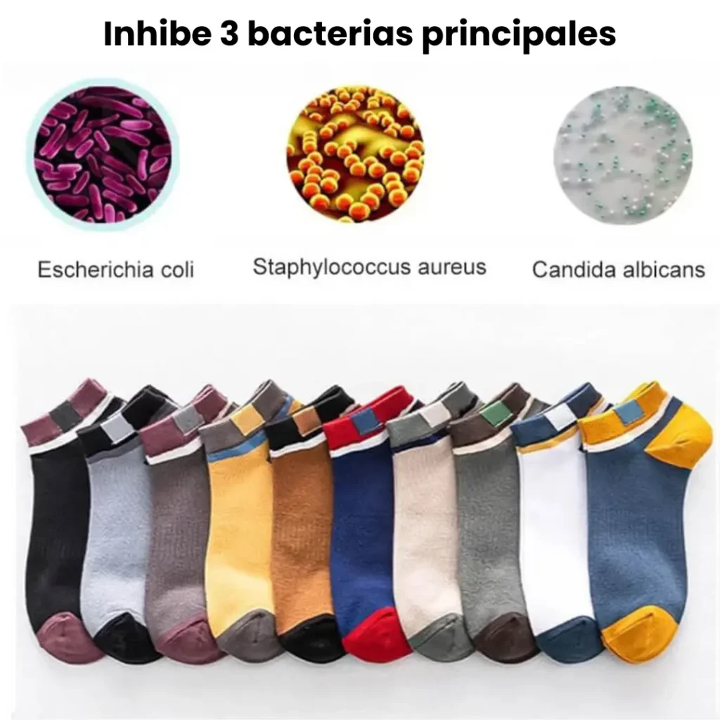 Pack de 10 Pares de Calcetines Multitone Desodorantes Antibacterianos Transpirables