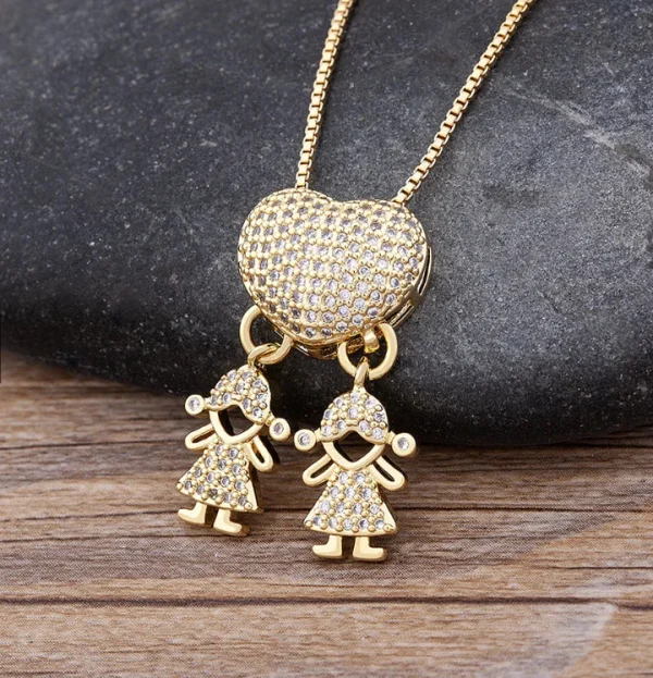 KidsHeart™ - Collar Elegante de Corazón con Dijes Hijos, imagen 9