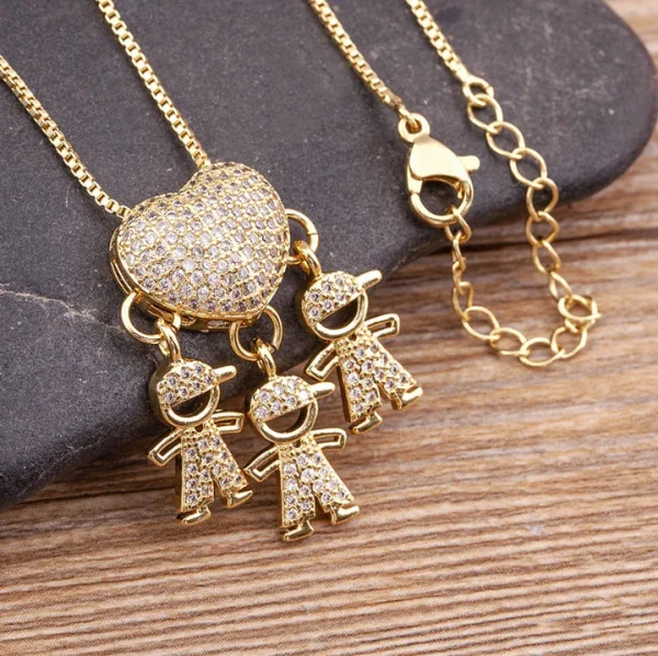 KidsHeart™ - Collar Elegante de Corazón con Dijes Hijos, imagen 10