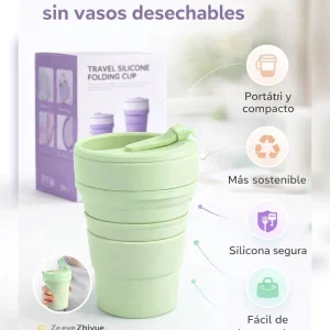 Vaso Plegable EcoTravel – Vaso de Silicona Plegable Reutilizable para Viajes y Café